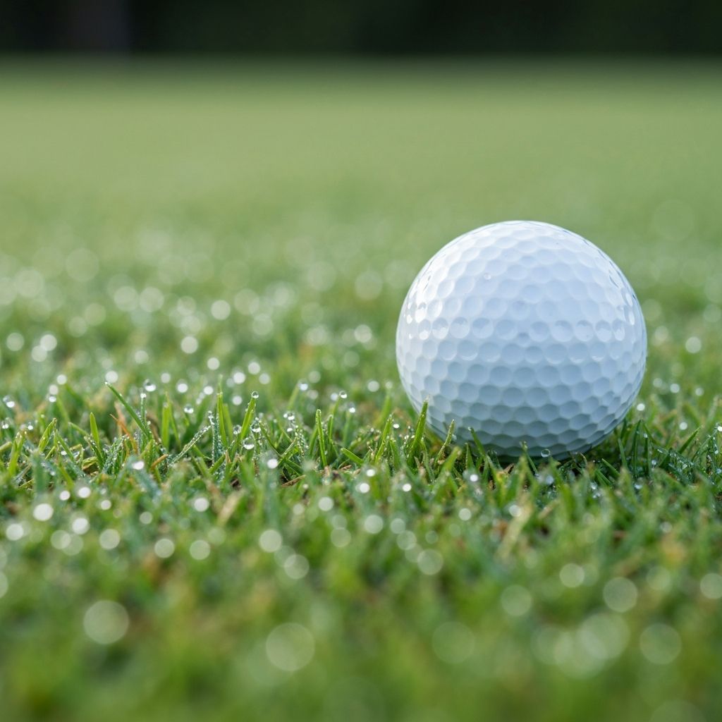 Golf ball on green grass